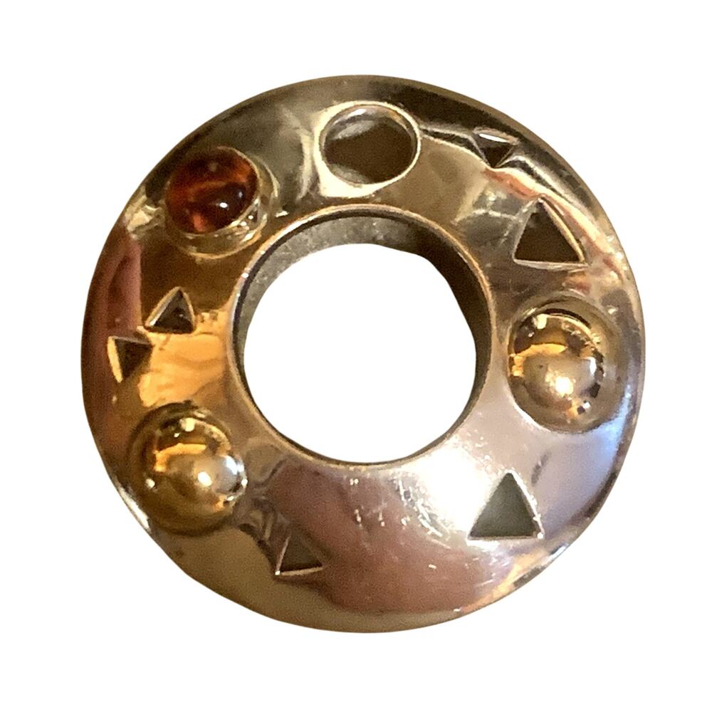 John Atencio Solar Collection Pendant 18K, Sterling Silver & Red Rhodolite